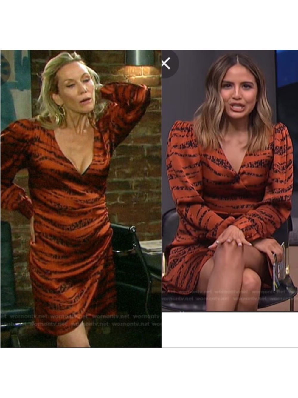 Anine Bing Penelope Dress Zebra Print Silk Wrap Dress ASO TV Animal Print Luxury
